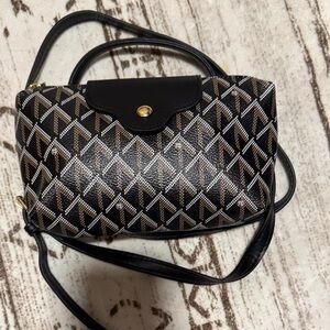 Black and Gold Geometric Women's Bag